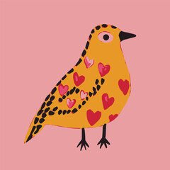 Vector quirky crying valentine's heart, groovy cute comic character. Boho doodle modern print, funny hand-drawn playful art