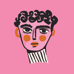 Vector quirky crying valentine's heart, groovy cute comic character. Boho doodle modern print, funny hand-drawn playful art