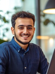 Obraz premium Smiling Young Man in Business Attire