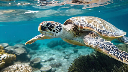 Fototapeta premium green sea turtle
