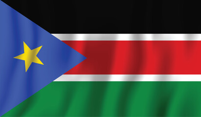 Realistic South Sudan flag perfect color, scale, and proportion.
