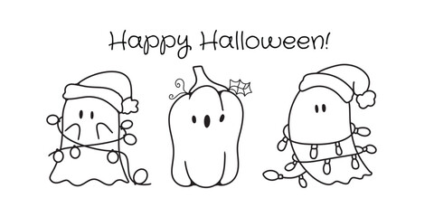 Cute Ghost Halloween slogan retro design t-shirt design.