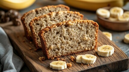 Homemade Banana Bread Slices