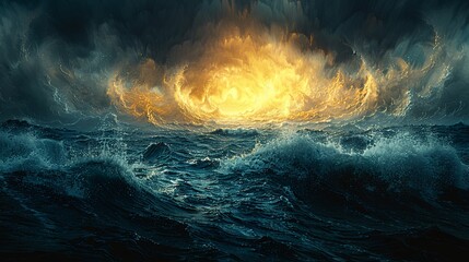 An explorations of the deepth of the ocean, abstract oil paintng. 