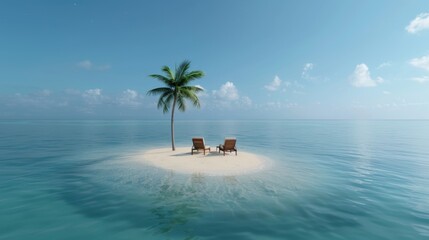 Obraz premium Floating Island Oasis Adrift in Cosmic Splendor A Tranquil Retreat Amidst the Grandeur of the Galaxy