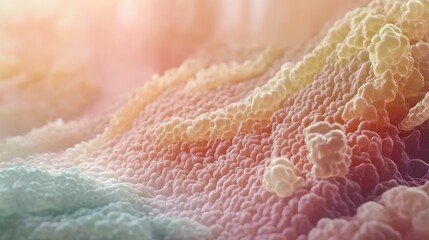Fototapeta premium Zoomed-in Microscopic View of Skin Cell Epidermis Layers and Textures