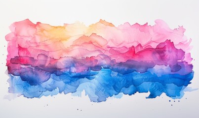 Obraz premium Watercolor abstract twilight reflections on white.