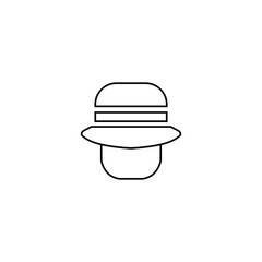 Creative hat icon vector line art illustration.