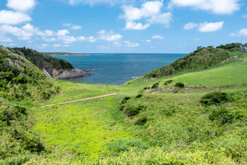 夏の長崎県対馬市の殿崎の風景