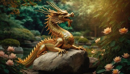 Fototapeta premium chinese dragon in the garden