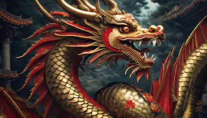 Fototapeta premium chinese dragon in the garden