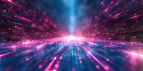 Naklejka premium Abstract futuristic background with bright lights and bokeh.