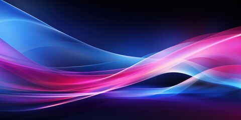 Naklejka premium Abstract flowing pink and blue waves on a dark background.