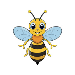 Vector cartoon Honey Bee clipart design template illustration