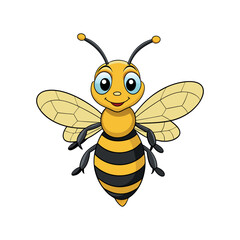 Vector cartoon Honey Bee clipart design template illustration