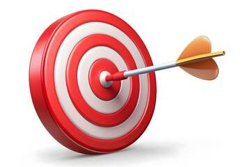 Beautiful realistic red and white archery targets on white background.