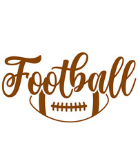 Football typography clip art design on plain white transparent isolated background for card, shirt, hoodie, sweatshirt, apparel, card, tag, mug, icon, poster or badge