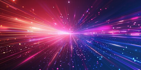 Naklejka premium Abstract glowing light streaks with bokeh effect.