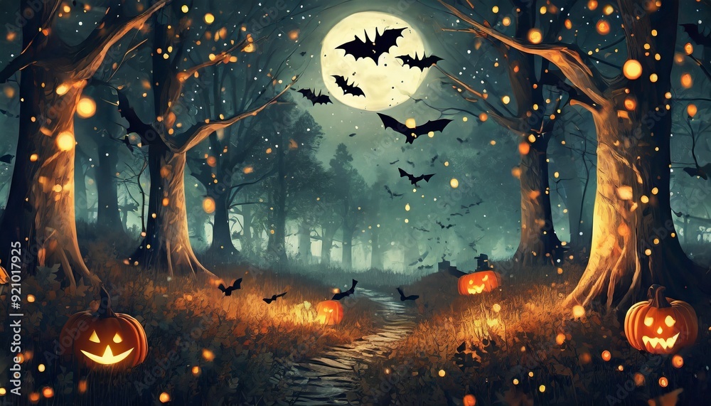 Canvas Prints halloween night scene