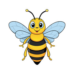 Vector cartoon Honey Bee clipart design template illustration