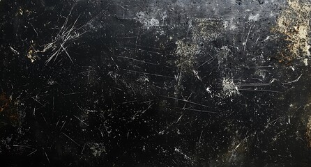 Black distressed surface with scratches, spots, and texture.