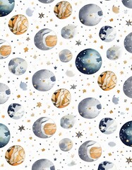 seamless pattern with planets