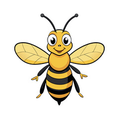Vector cartoon Honey Bee clipart design template illustration
