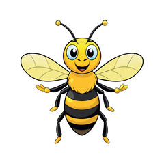 Vector cartoon Honey Bee clipart design template illustration
