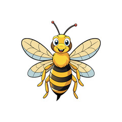 Vector cartoon Honey Bee clipart design template illustration