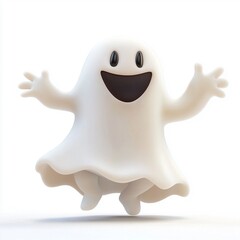 Fototapeta premium 3D Cartoon Cute Funny Ghost