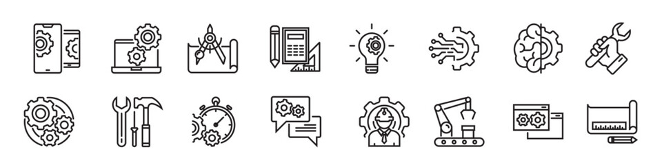 Simple Set of Engineering icon, Related Vector Line Icons