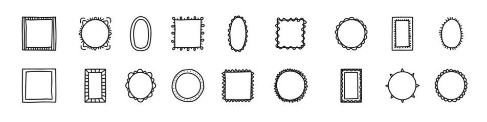 vector photo frame simple doodle style