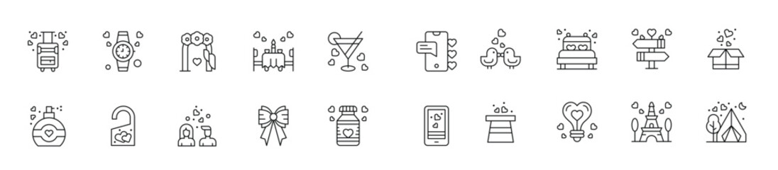 Wedding icon pack. marrying. ceremony icons. Vector illustration.