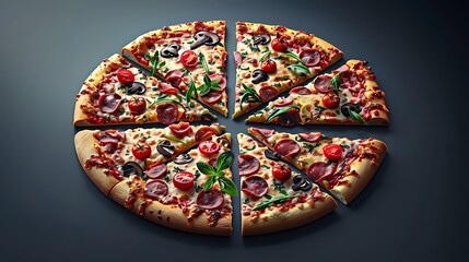 pizza with salami and cheese