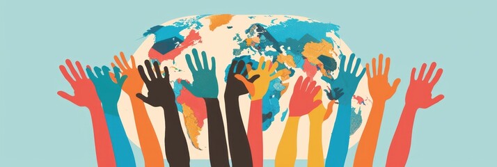 Flat design illustration of global awareness promoting reduced inequalities