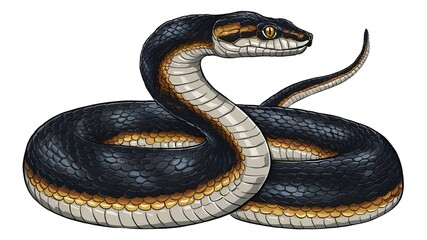 Obraz premium Elegant cobra snake in guarded position