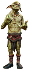 3D Rendering Fantasy Creature Hobgoblin on White