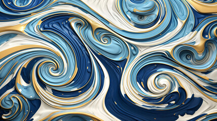 ornament abstract background with blue gold circles texture wedding art chic luxury glamorous wallpaper pattern with flowers