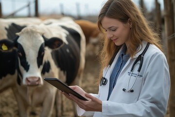 An experienced livestock veterinarian uses advanced technology to enhance animal health services, benefiting farmers and their dairy cows, and improving productivity and welfare overall