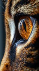 Close-Up of a Tiger's Intense Golden Eye