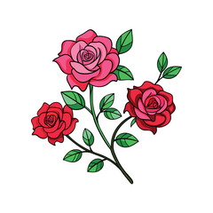 Vector rose clipart design template illustration