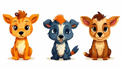 Naklejka premium Cute animal vector images full of natural colors and nuances