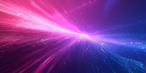 Naklejka premium Abstract purple and blue background with glowing lines.