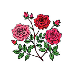 Vector rose clipart design template illustration