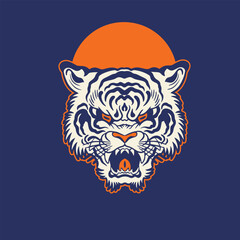 tiger head vector, tiger icon	
