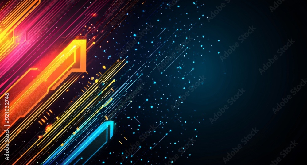 Poster abstract printed circuit board/abstract digital background made of different elements printed circui