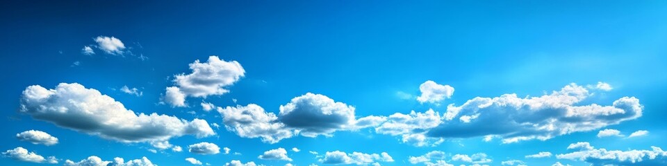 Fototapeta premium White fluffy clouds on blue sky. Abstract cloudscape background