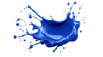 realistic blue paint splash isolated on transparent and white background