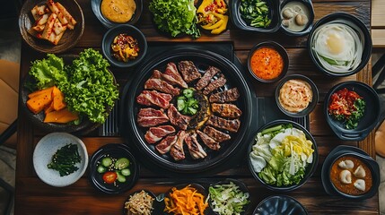 Korean BBQ Feast: A Table of Deliciousness