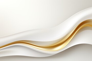 Abstract background with flowing gold and white waves.